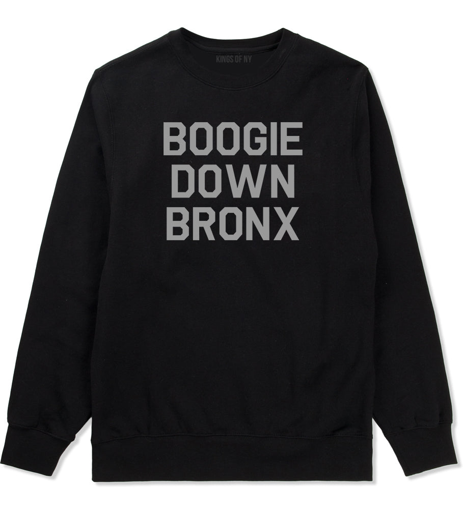 Boogie Down Bronx Mens Crewneck Sweatshirt Black by Kings Of NY