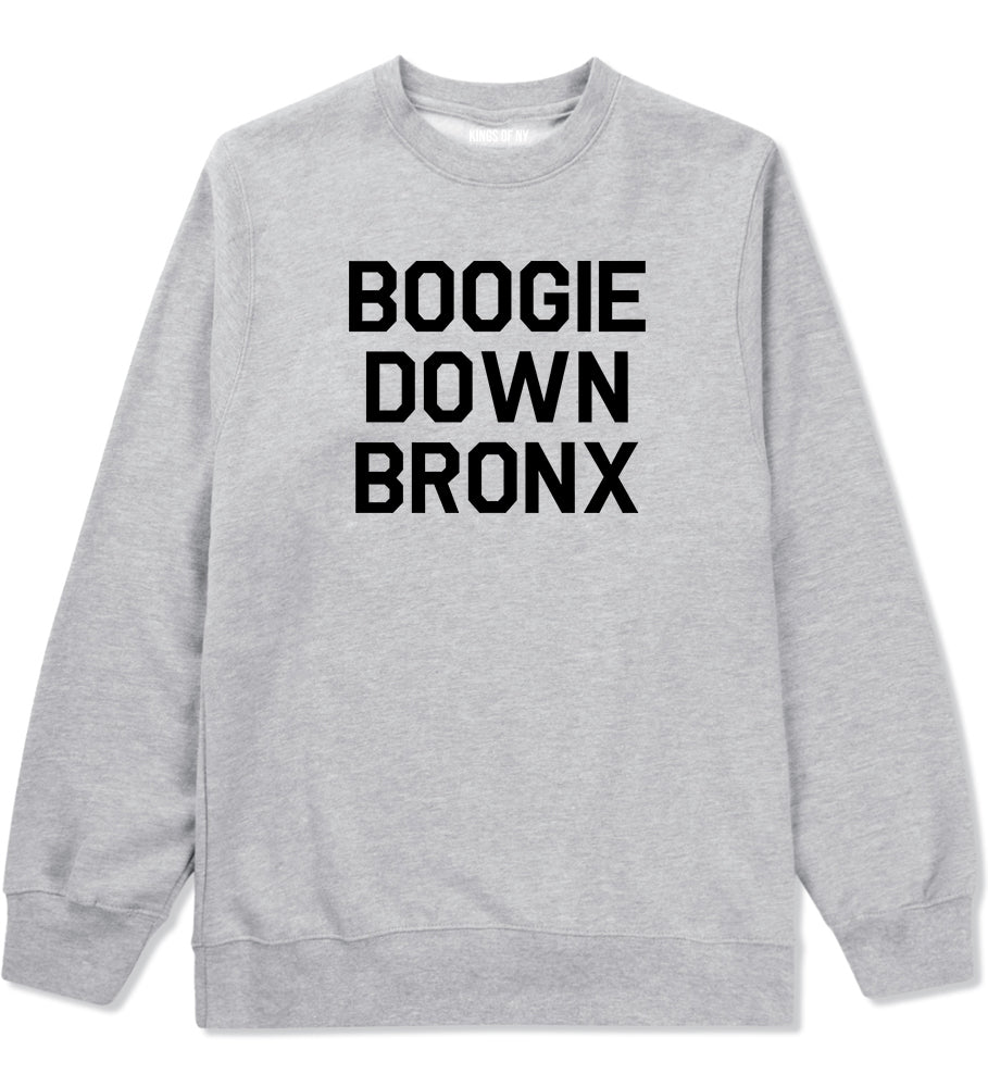 Boogie Down Bronx Mens Crewneck Sweatshirt Grey by Kings Of NY