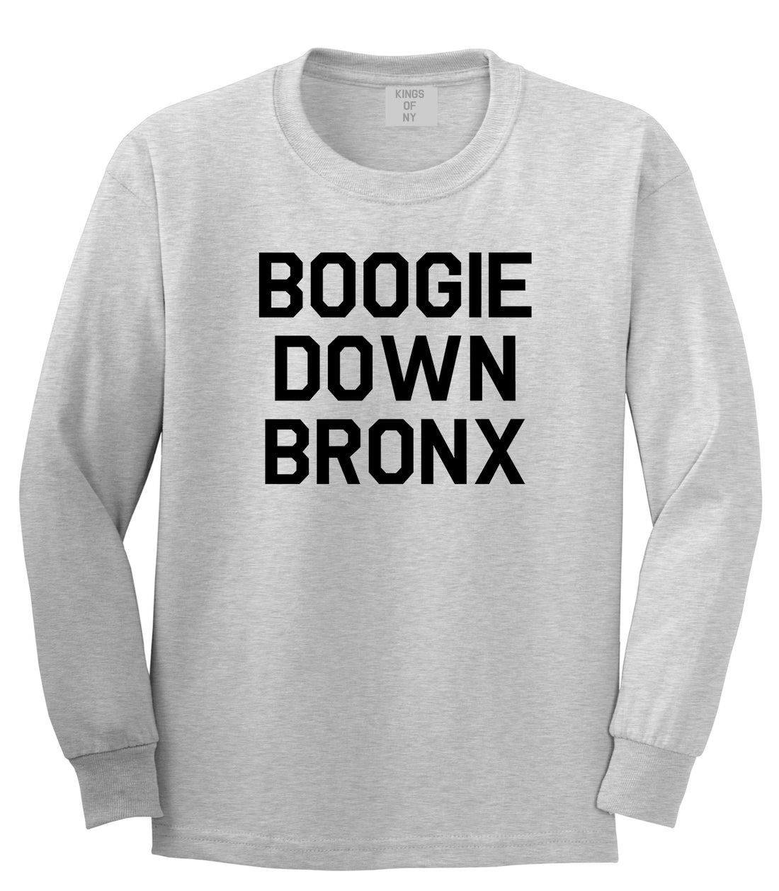 Boogie Down Bronx Mens Long Sleeve T-Shirt Grey by Kings Of NY