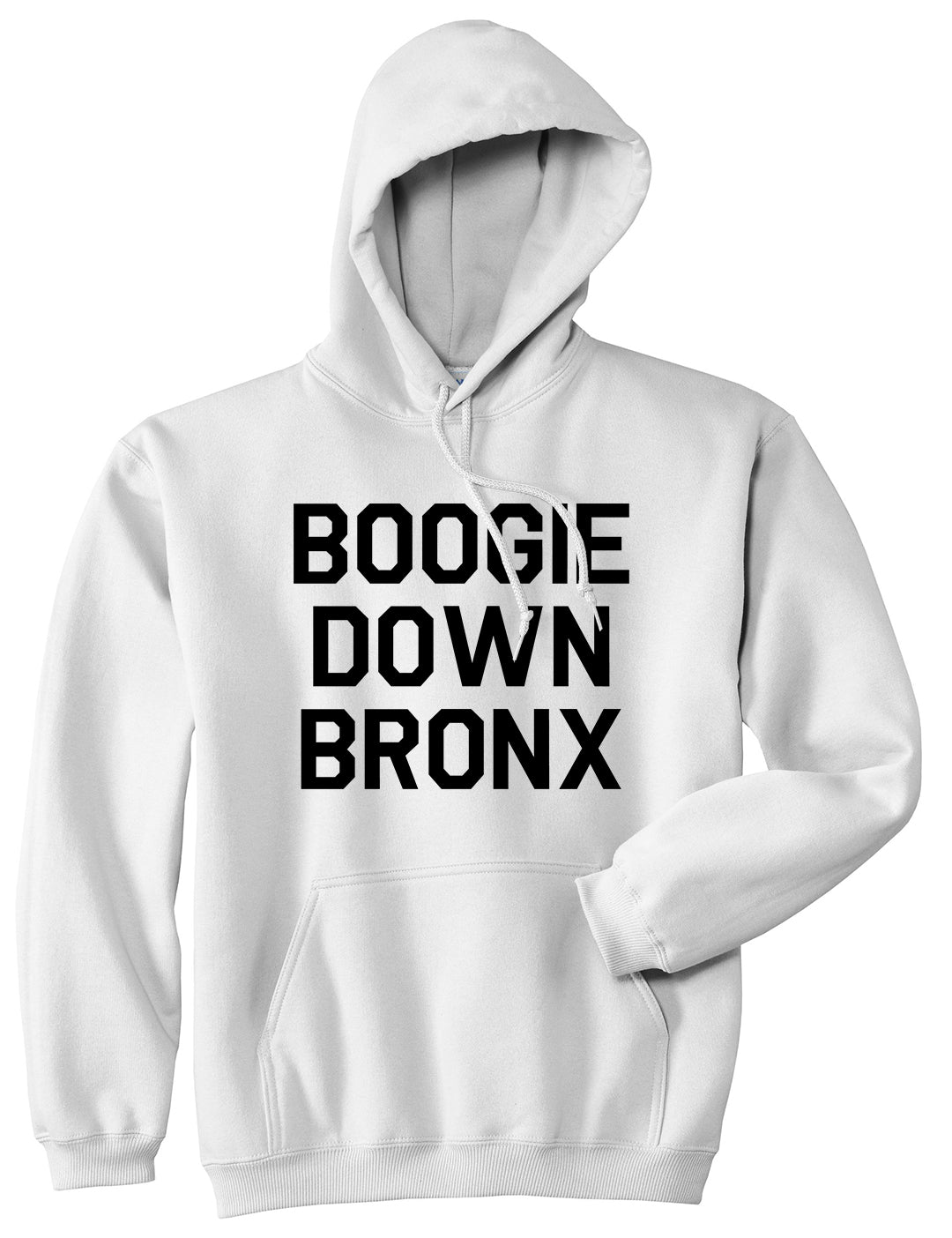 Boogie Down Bronx Mens Pullover Hoodie White by Kings Of NY