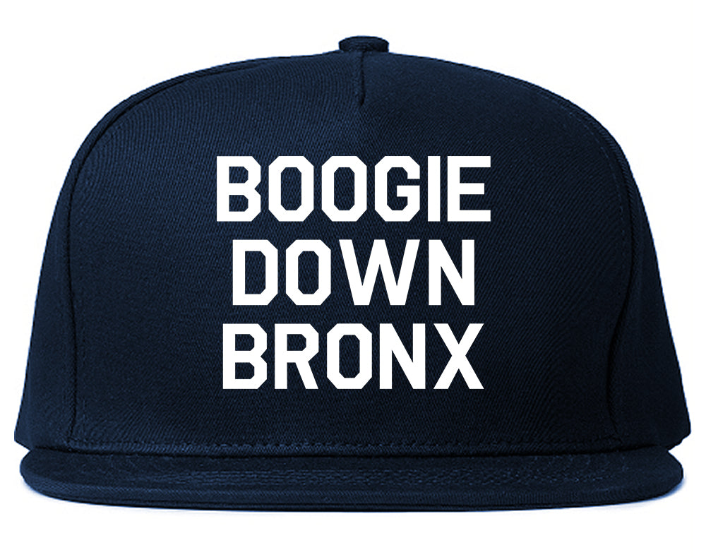 Boogie Down Bronx Mens Snapback Hat Navy Blue