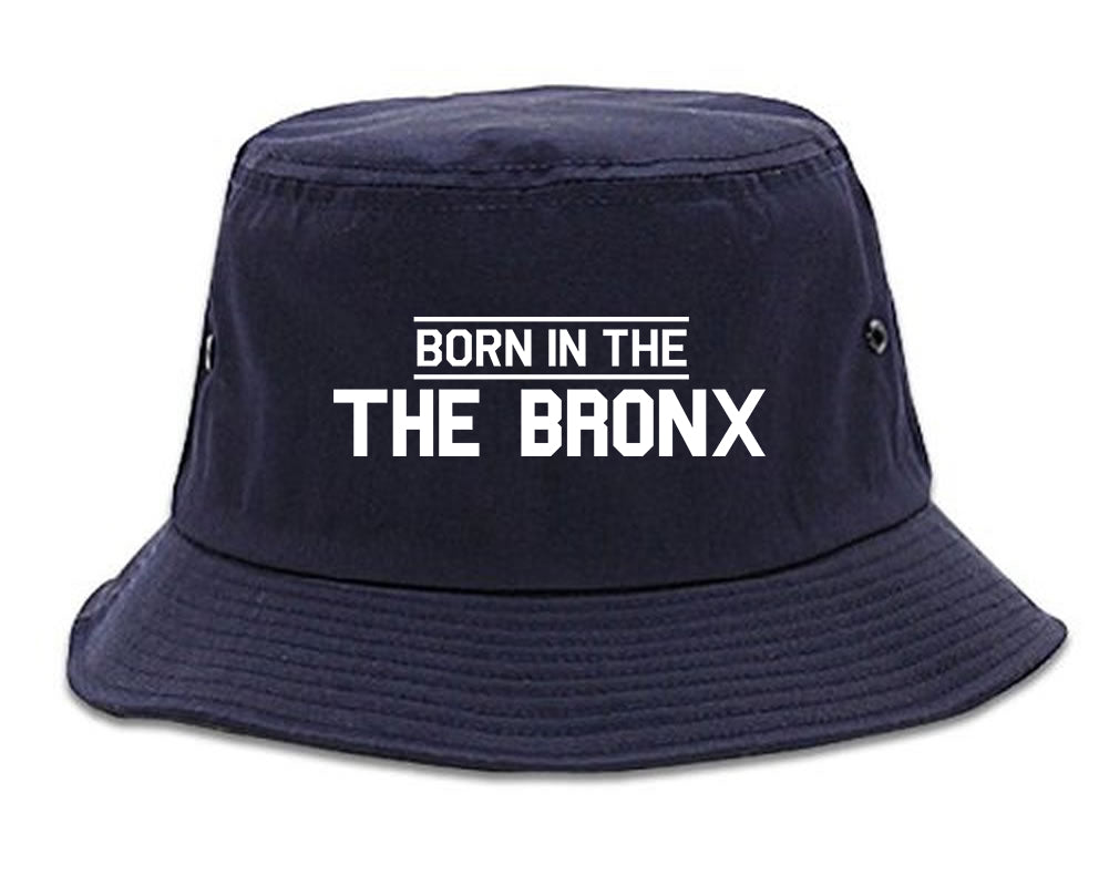Born In The Bronx NY Mens Bucket Hat Navy Blue