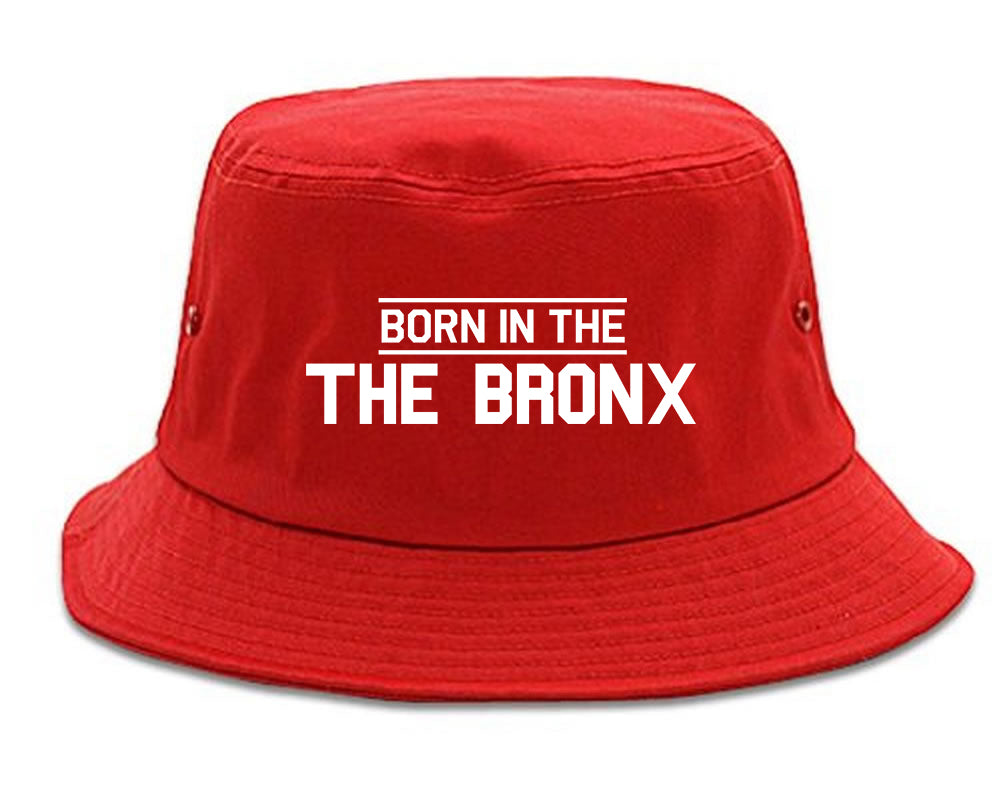 Born In The Bronx NY Mens Bucket Hat Red