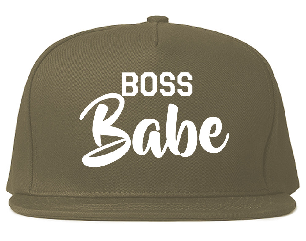 Boss_Babe Grey Snapback Hat