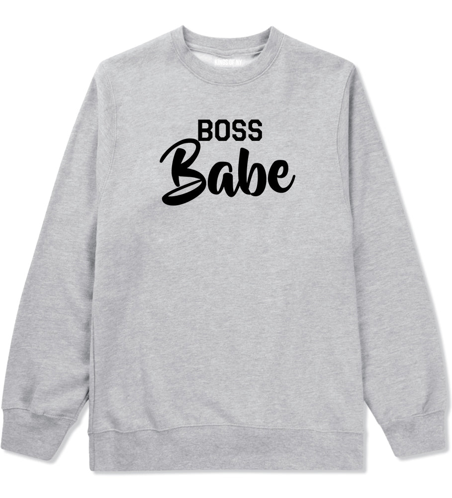 Boss Babe Mens Grey Crewneck Sweatshirt by KINGS OF NY