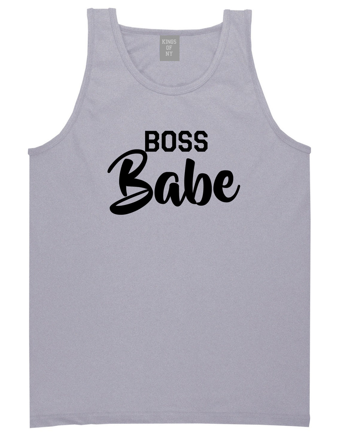 Boss Babe Mens Grey Tank Top Shirt by KINGS OF NY