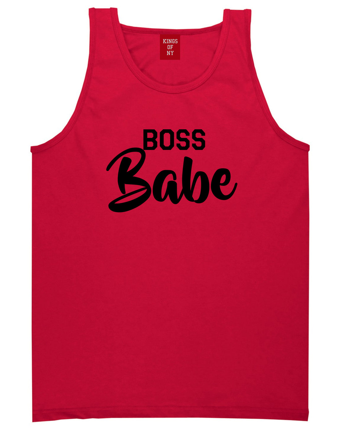 Boss Babe Mens Red Tank Top Shirt by KINGS OF NY