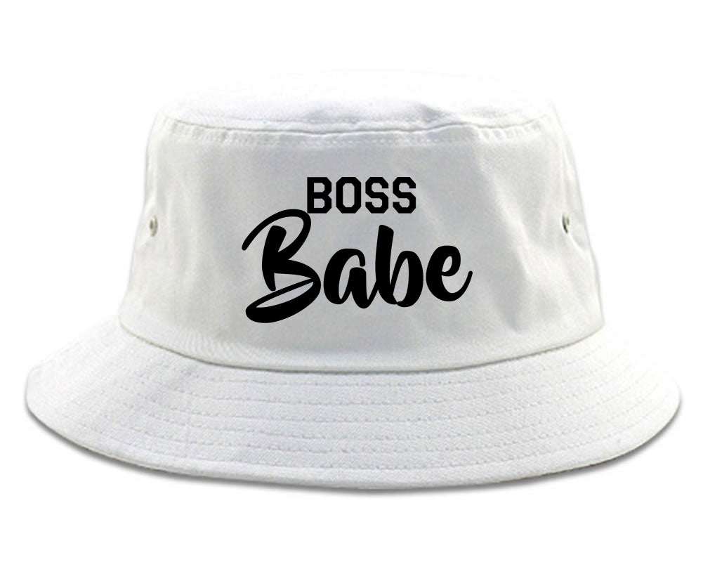 Boss_Babe White Bucket Hat