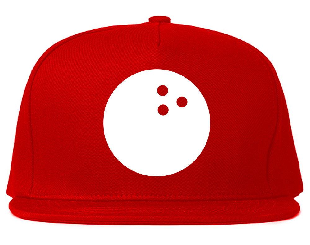Bowling Ball Chest Snapback Hat Red