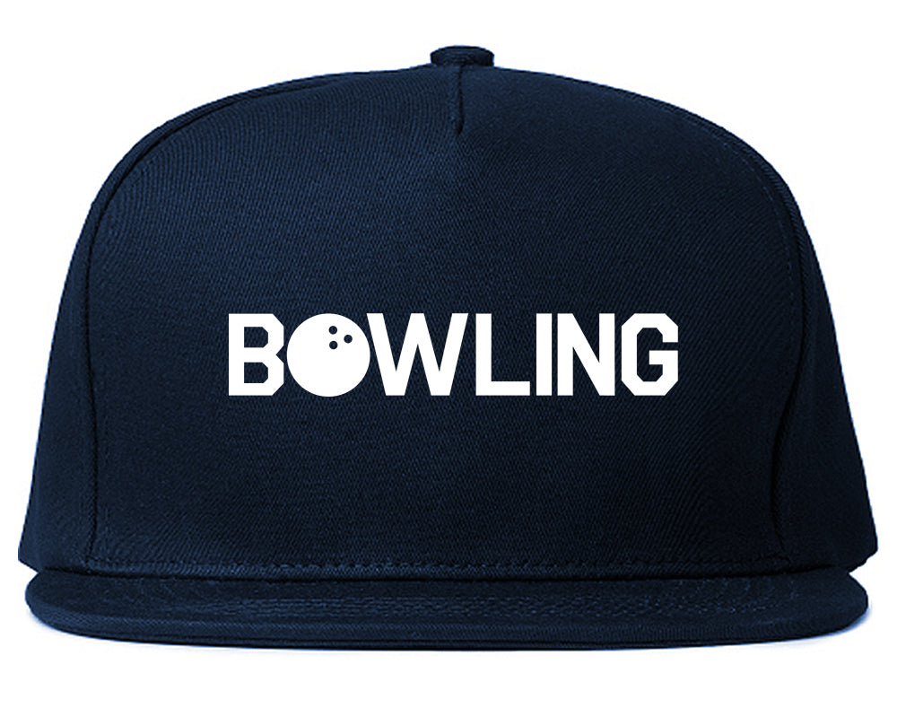 Bowling Snapback Hat Blue
