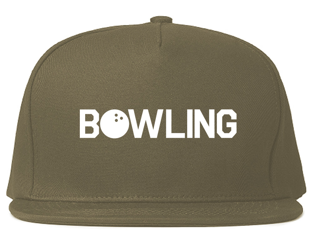 Bowling Snapback Hat Grey
