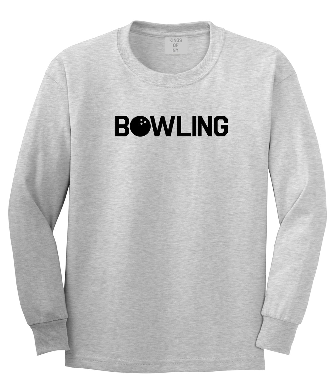 Bowling Grey Long Sleeve T-Shirt by Kings Of NY