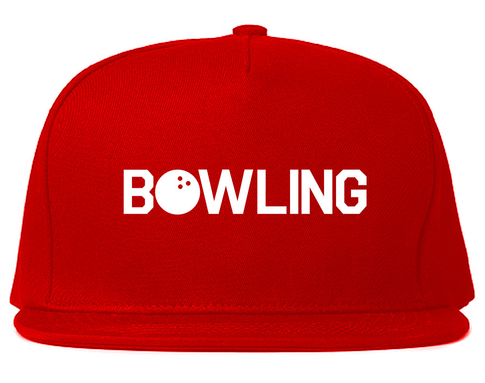 Bowling Snapback Hat Red
