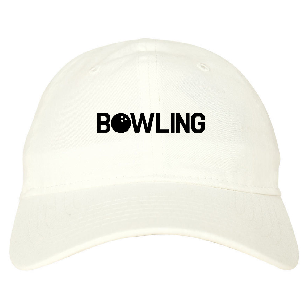 Bowling Dad Hat Baseball Cap White