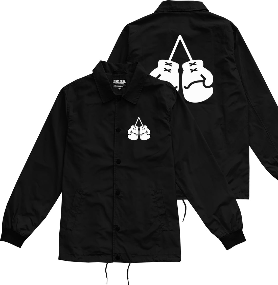 Boxing Gloves Chest Black Coaches Jacket by Kings Of NY