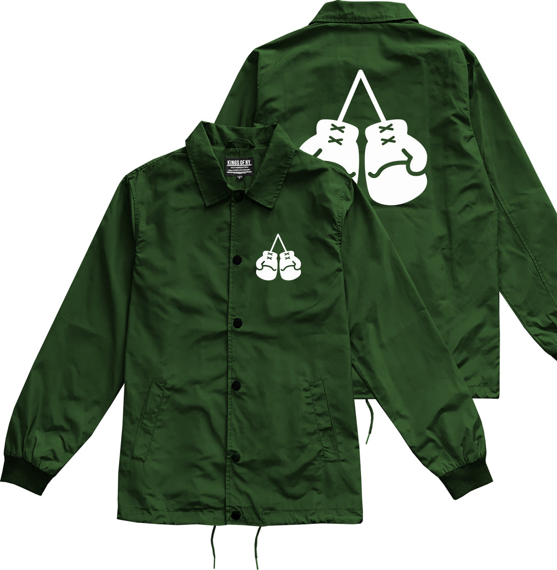 Boxing Gloves Chest Green Coaches Jacket by Kings Of NY