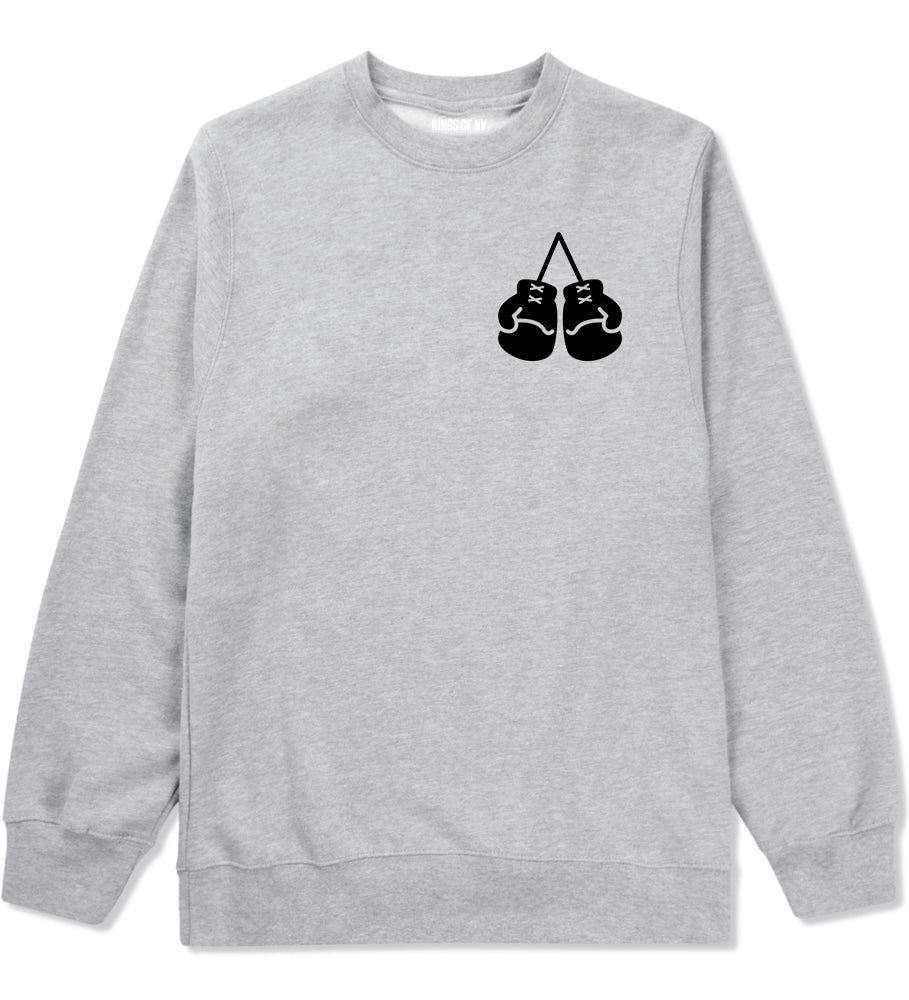 Boxing Gloves Chest Grey Crewneck Sweatshirt by Kings Of NY