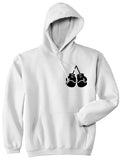 Boxing Gloves Chest White Pullover Hoodie by Kings Of NY