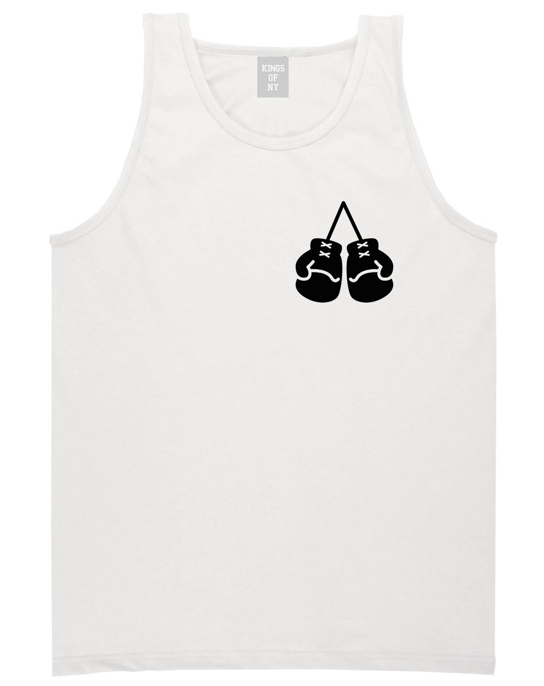 Boxing Gloves Chest White Tank Top Shirt by Kings Of NY