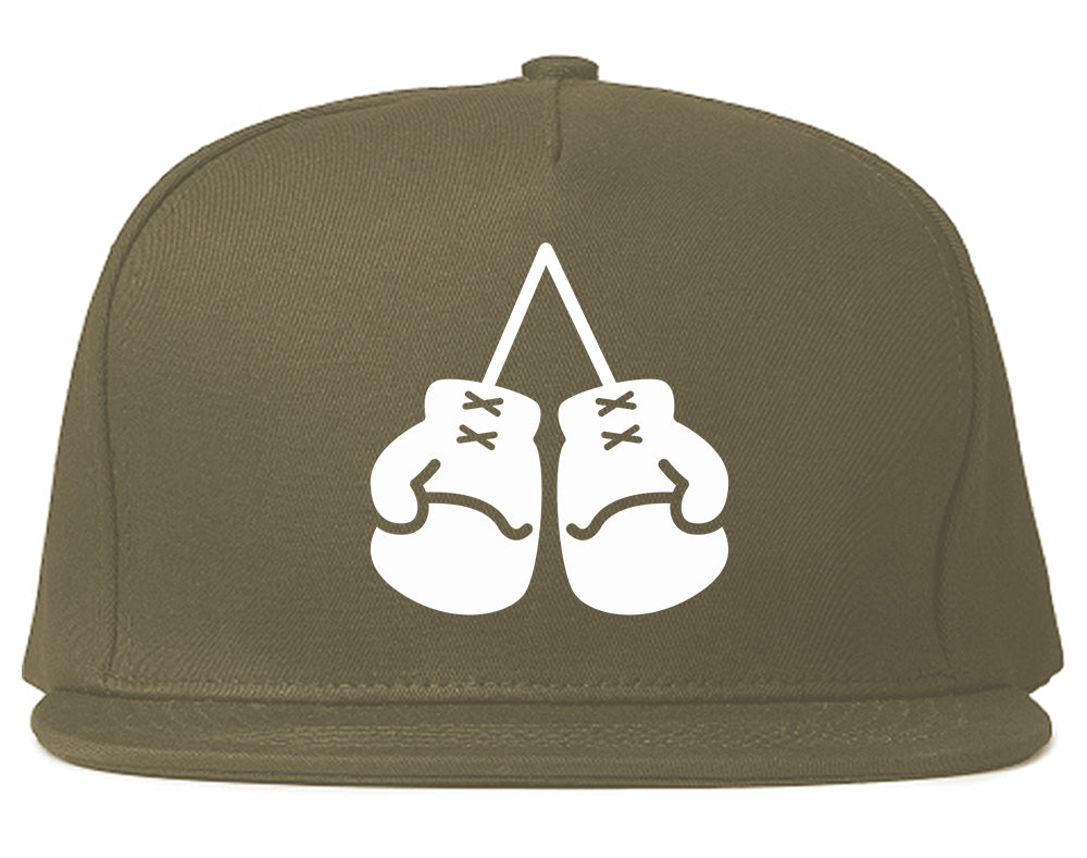 Boxing Gloves Chest Snapback Hat Grey