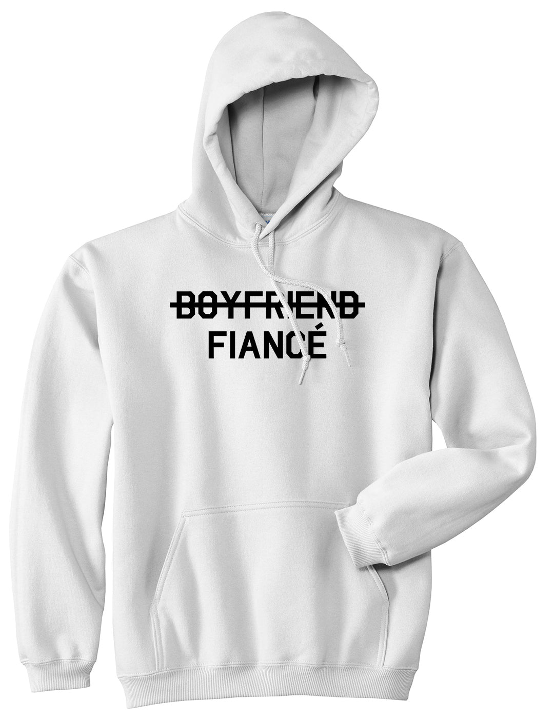 Boyfriend Fiance Engagement Mens White Pullover Hoodie by KINGS OF NY