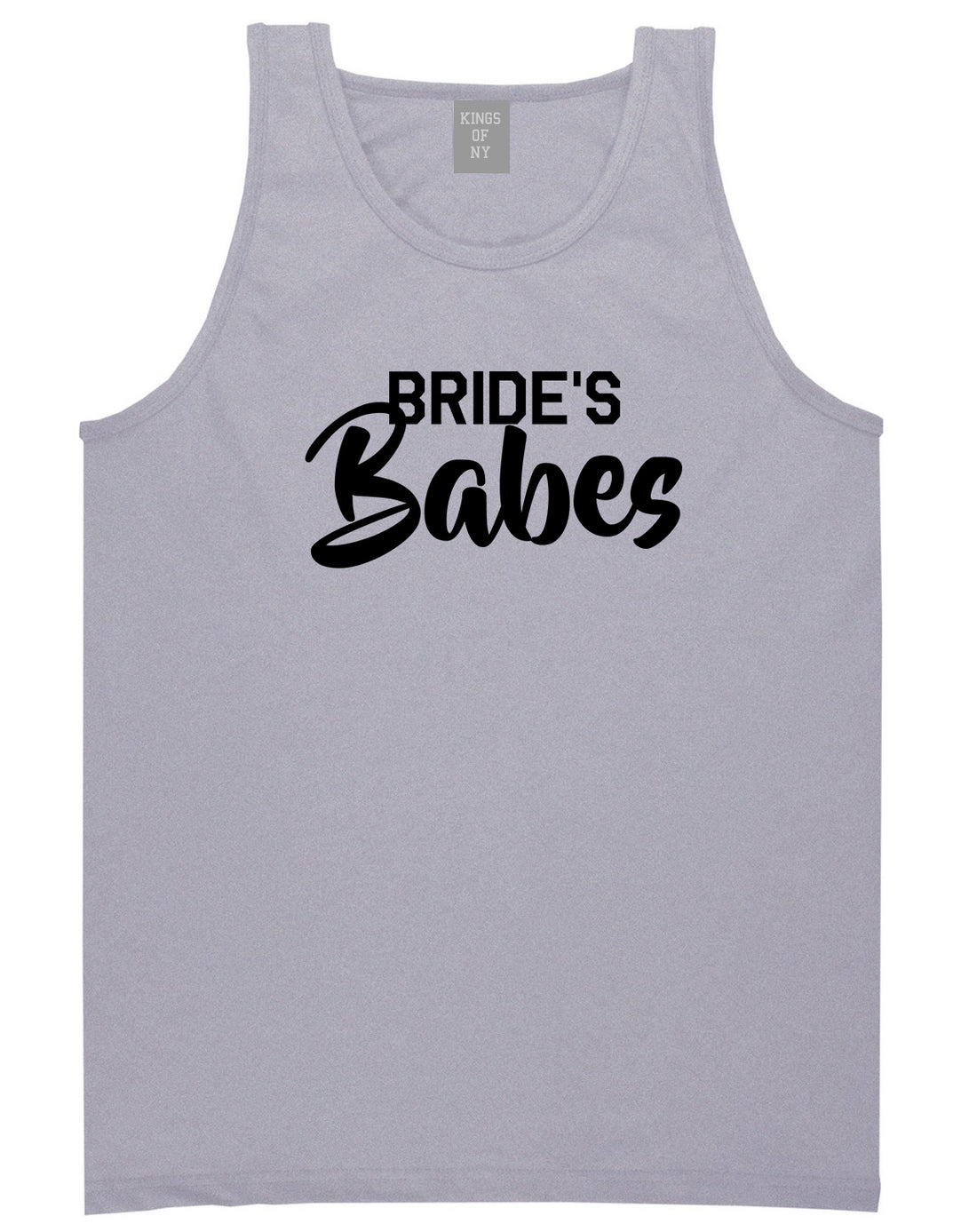 Brides Babes Wedding Mens Grey Tank Top Shirt by KINGS OF NY