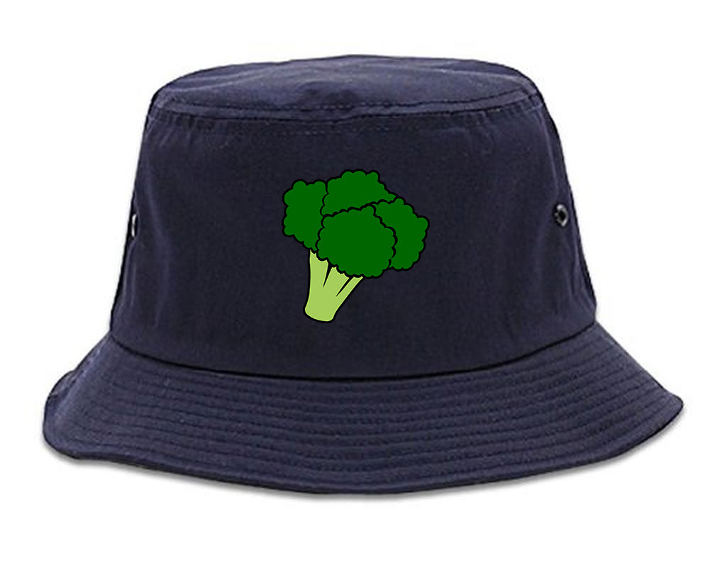 Broccoli Vegan Chest Mens Bucket Hat Navy Blue