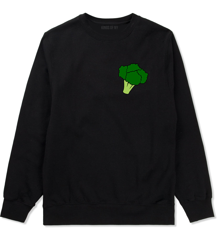 Broccoli Vegan Chest Mens Crewneck Sweatshirt Black