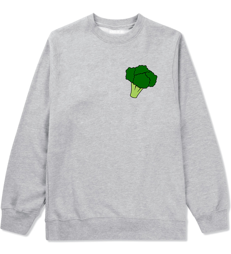 Broccoli Vegan Chest Mens Crewneck Sweatshirt Grey