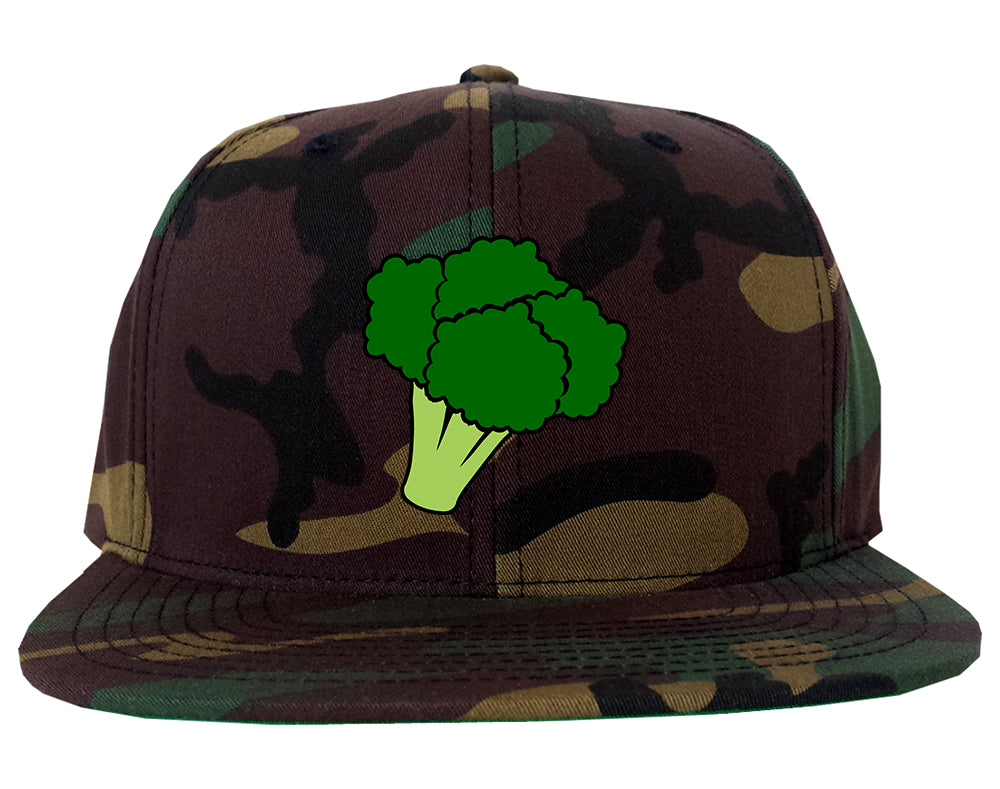 Broccoli Vegan Chest Mens Snapback Hat Army Camo