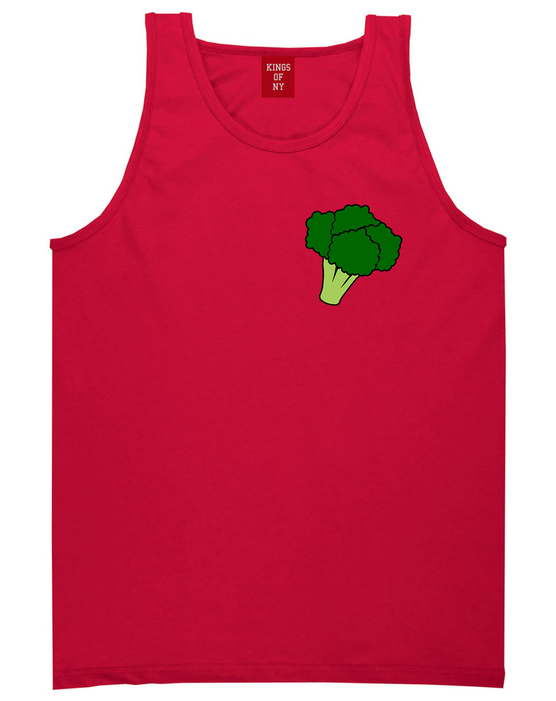 Broccoli Vegan Chest Mens Tank Top T-Shirt Red