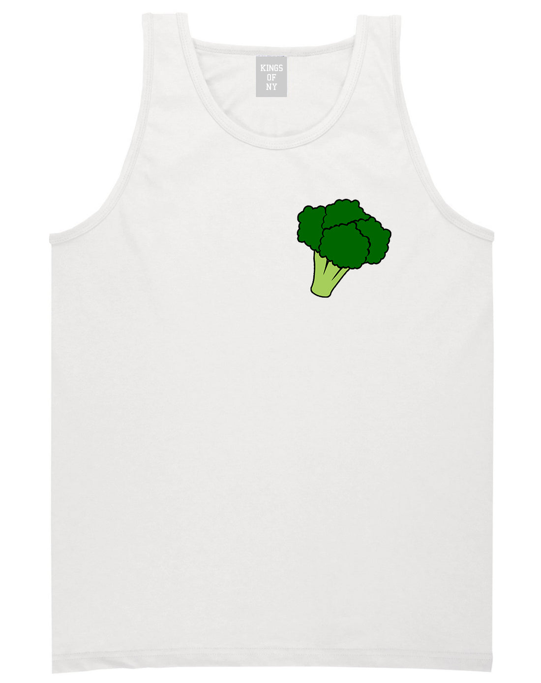 Broccoli Vegan Chest Mens Tank Top T-Shirt White