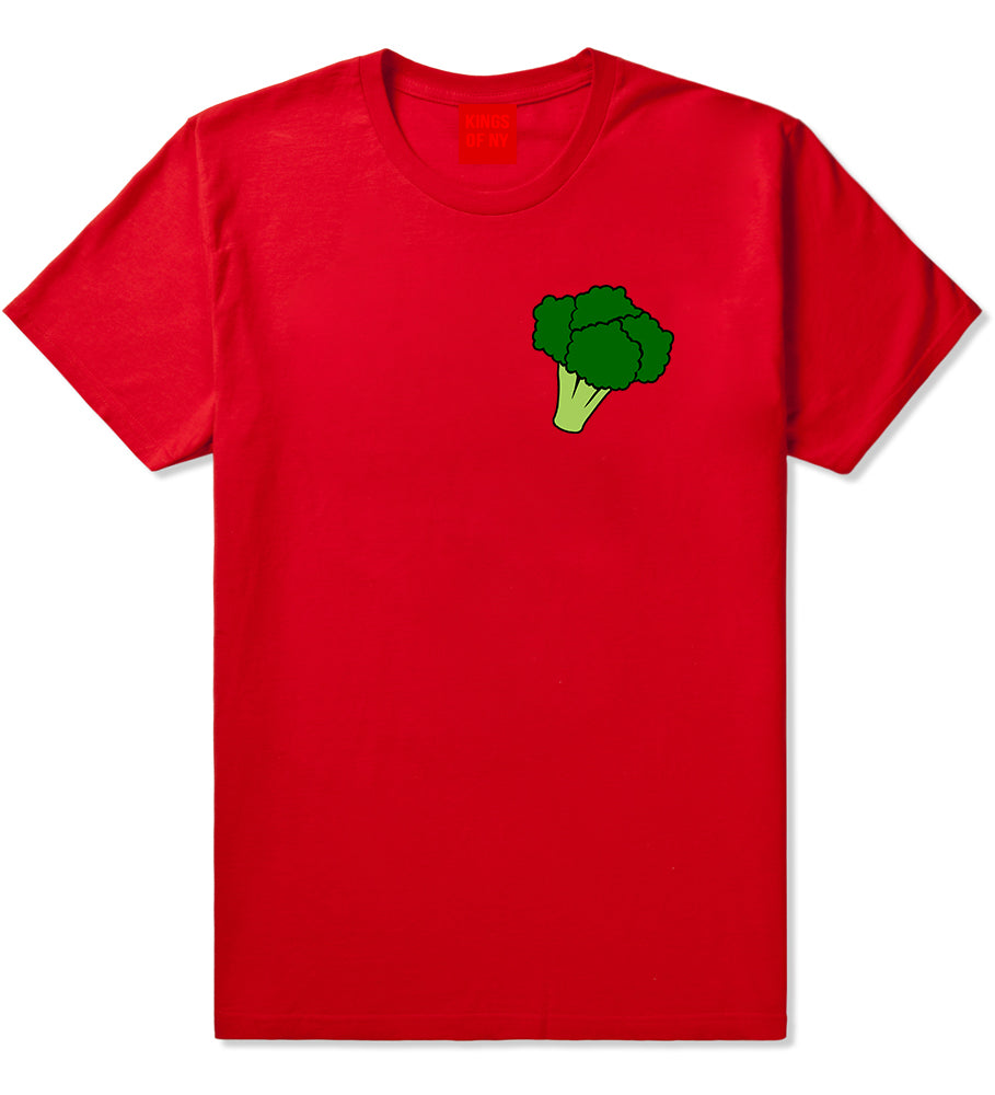 Broccoli Vegan Chest Mens T-Shirt Red