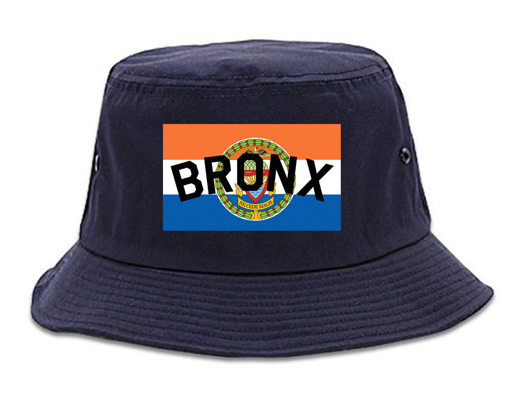 Bronx Flag Mens Snapback Hat Navy Blue