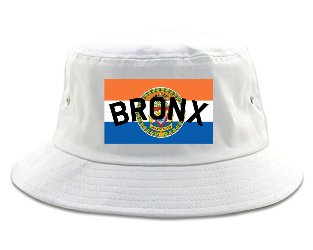 Bronx Flag Mens Snapback Hat White