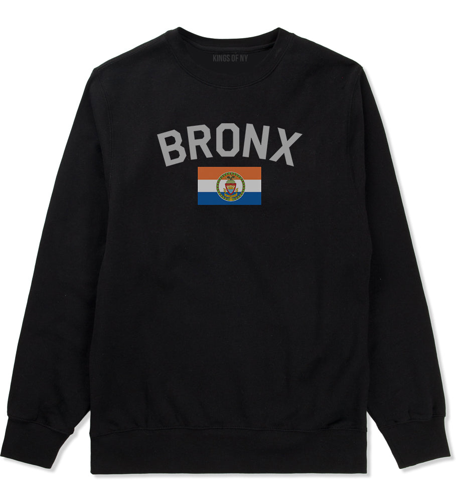Bronx Flag Mens Crewneck Sweatshirt Black