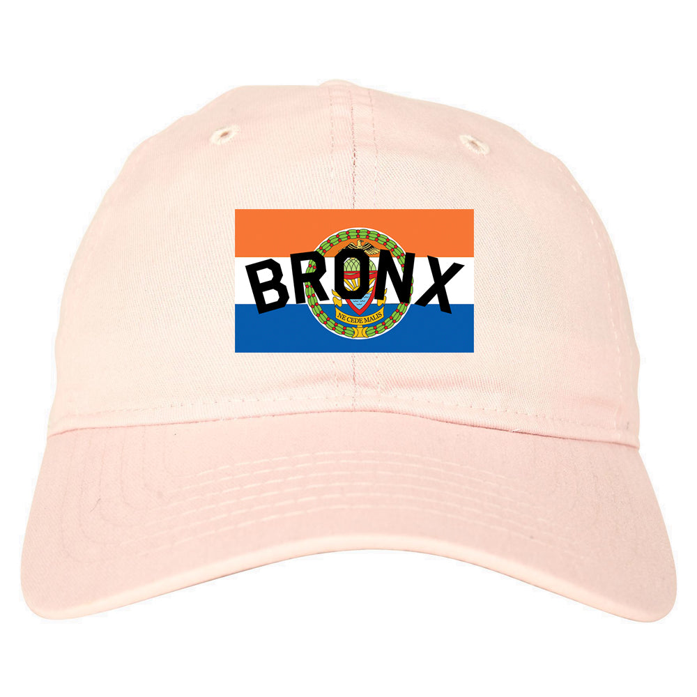 Bronx Flag Mens Dad Hat Baseball Cap Pink