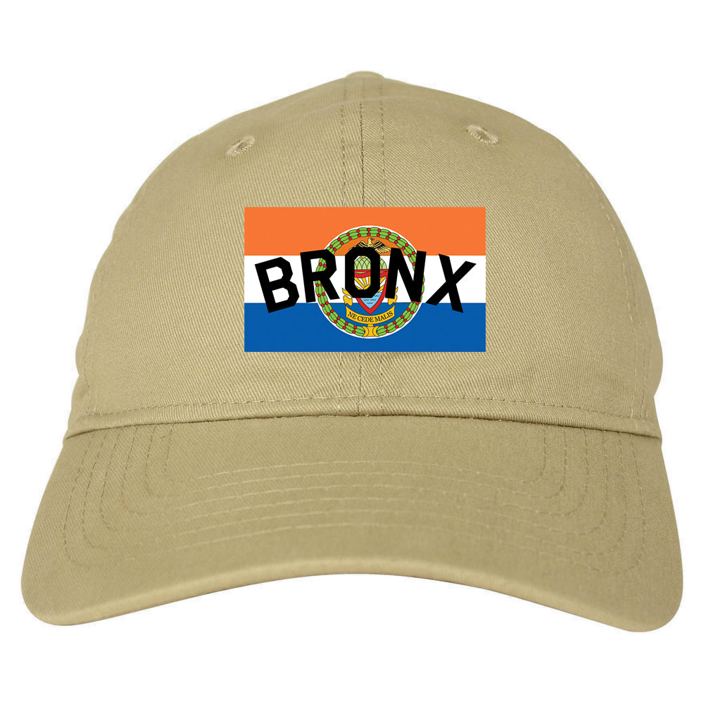 Bronx Flag Mens Dad Hat Baseball Cap Tan