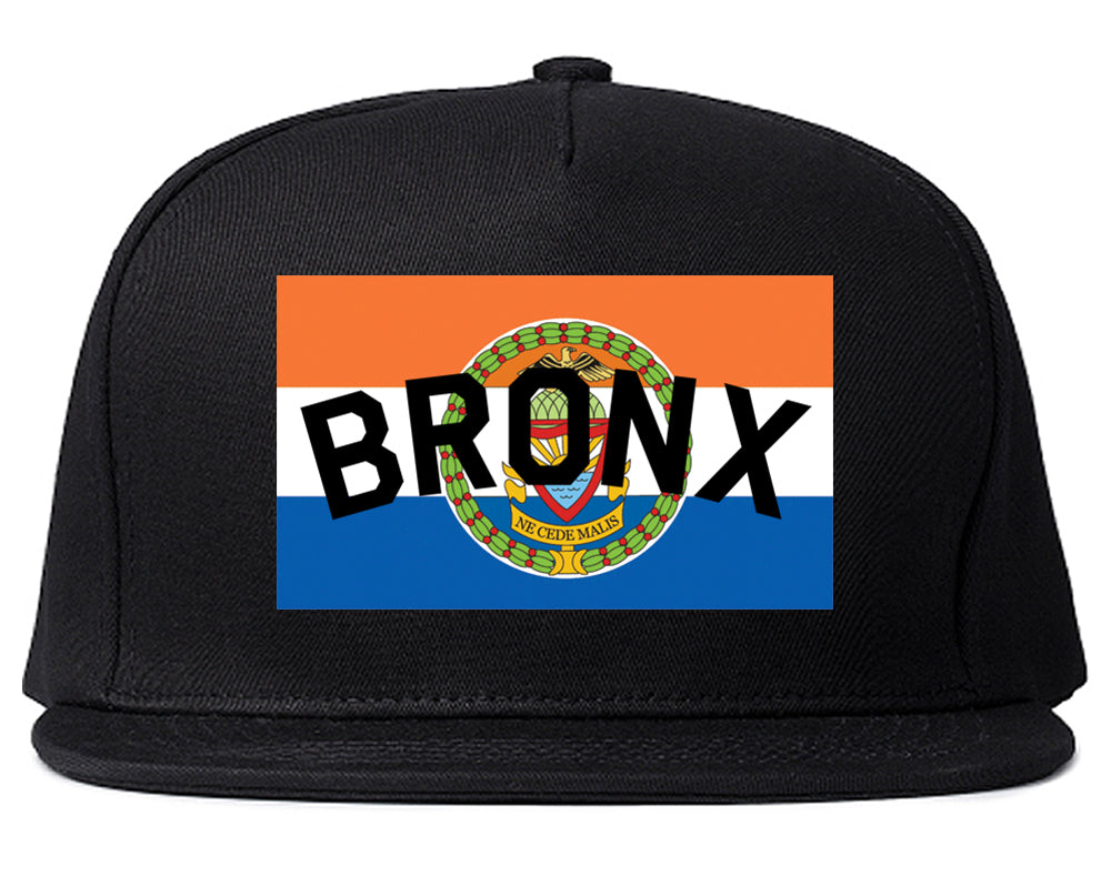 Bronx Flag Mens Snapback Hat Black