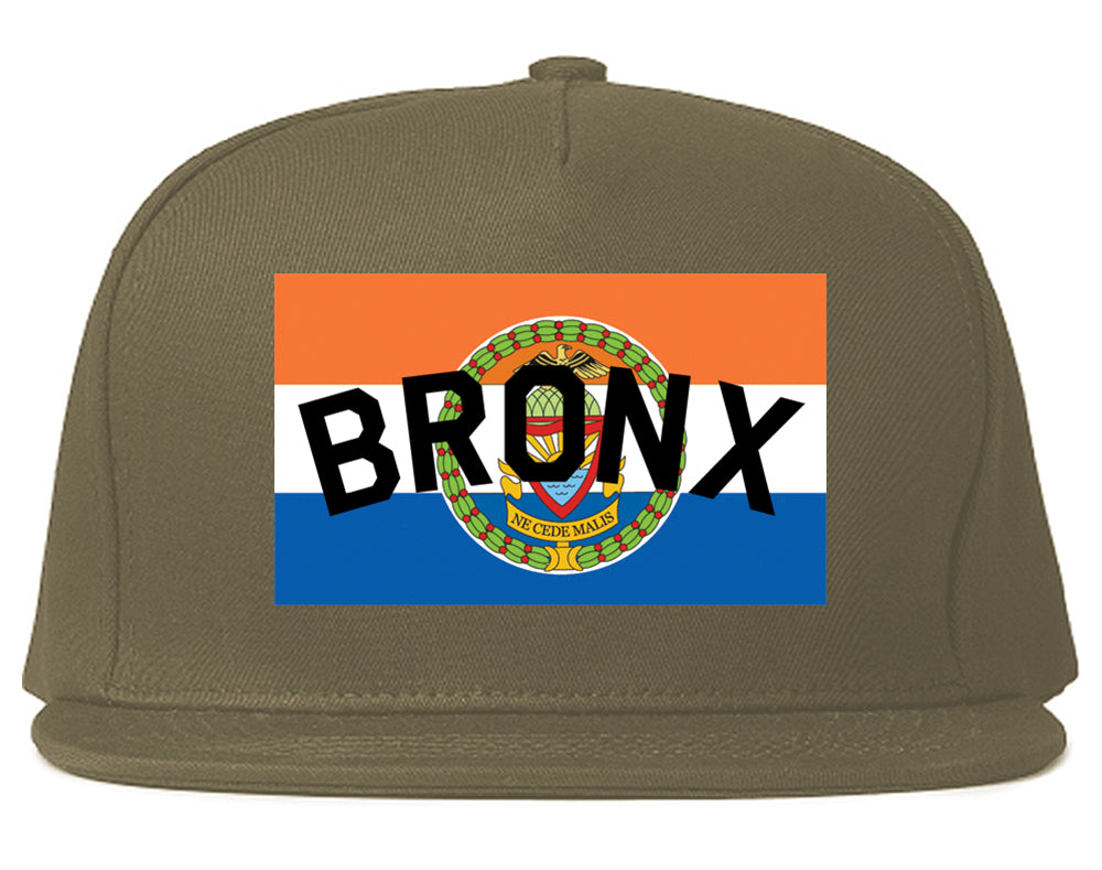 Bronx Flag Mens Snapback Hat Grey