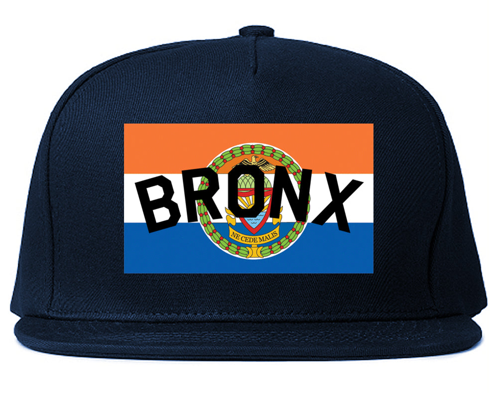 Bronx Flag Mens Snapback Hat Navy Blue