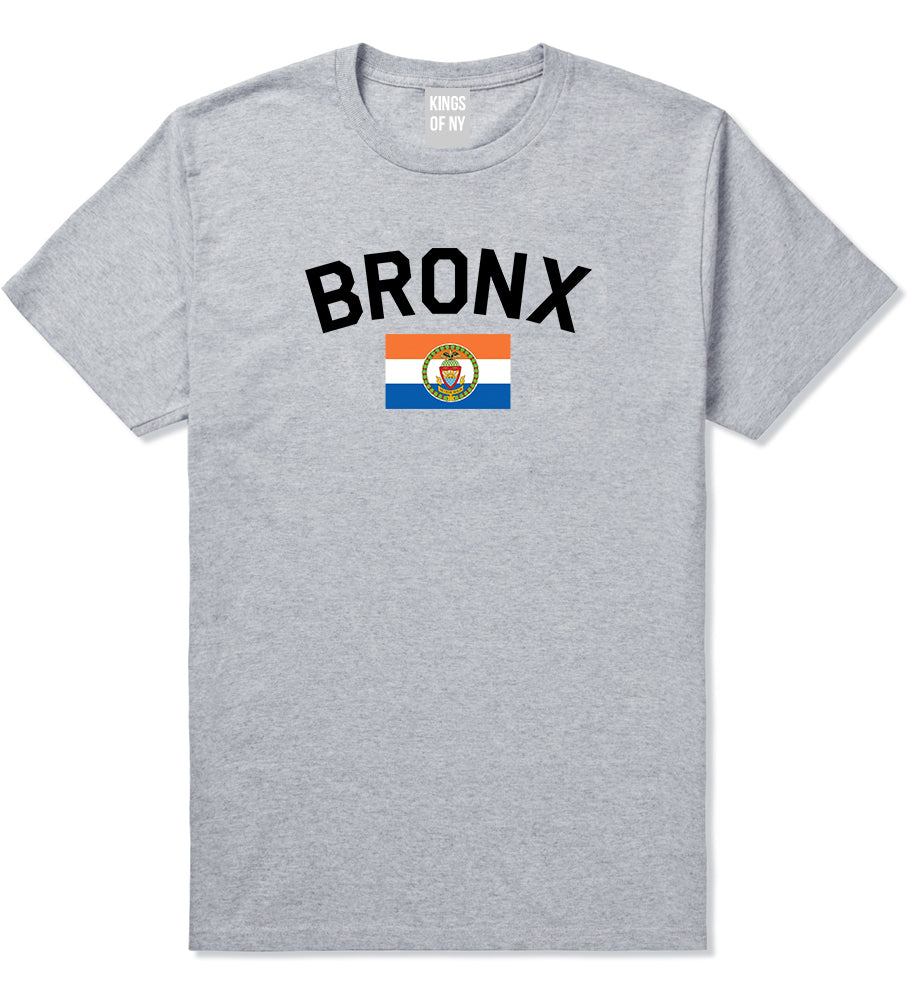 Bronx Flag Mens T Shirt Grey