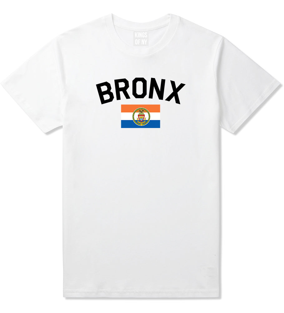 Bronx Flag Mens T Shirt White