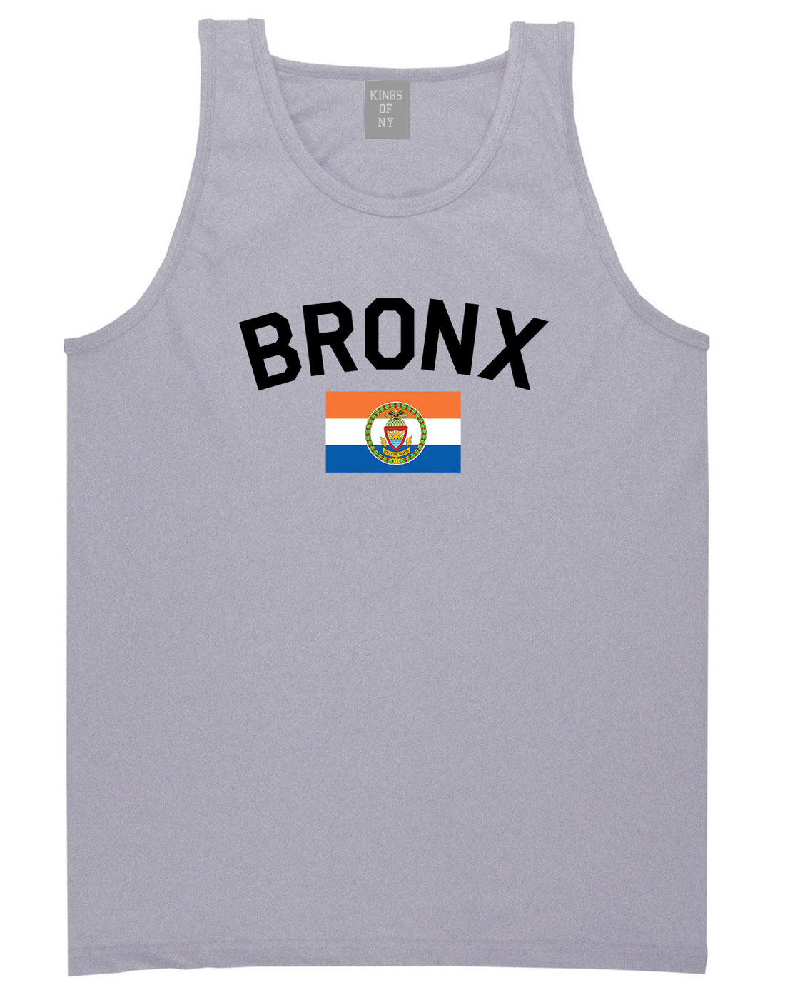 Bronx Flag Mens Tank Top Shirt Grey