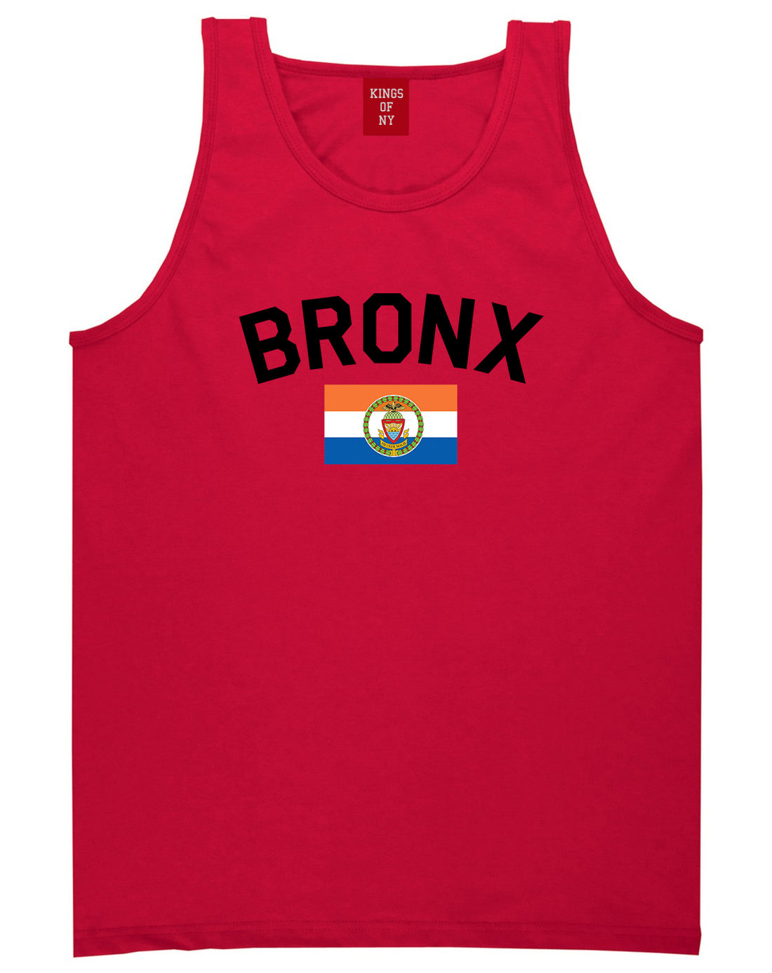 Bronx Flag Mens Tank Top Shirt Red