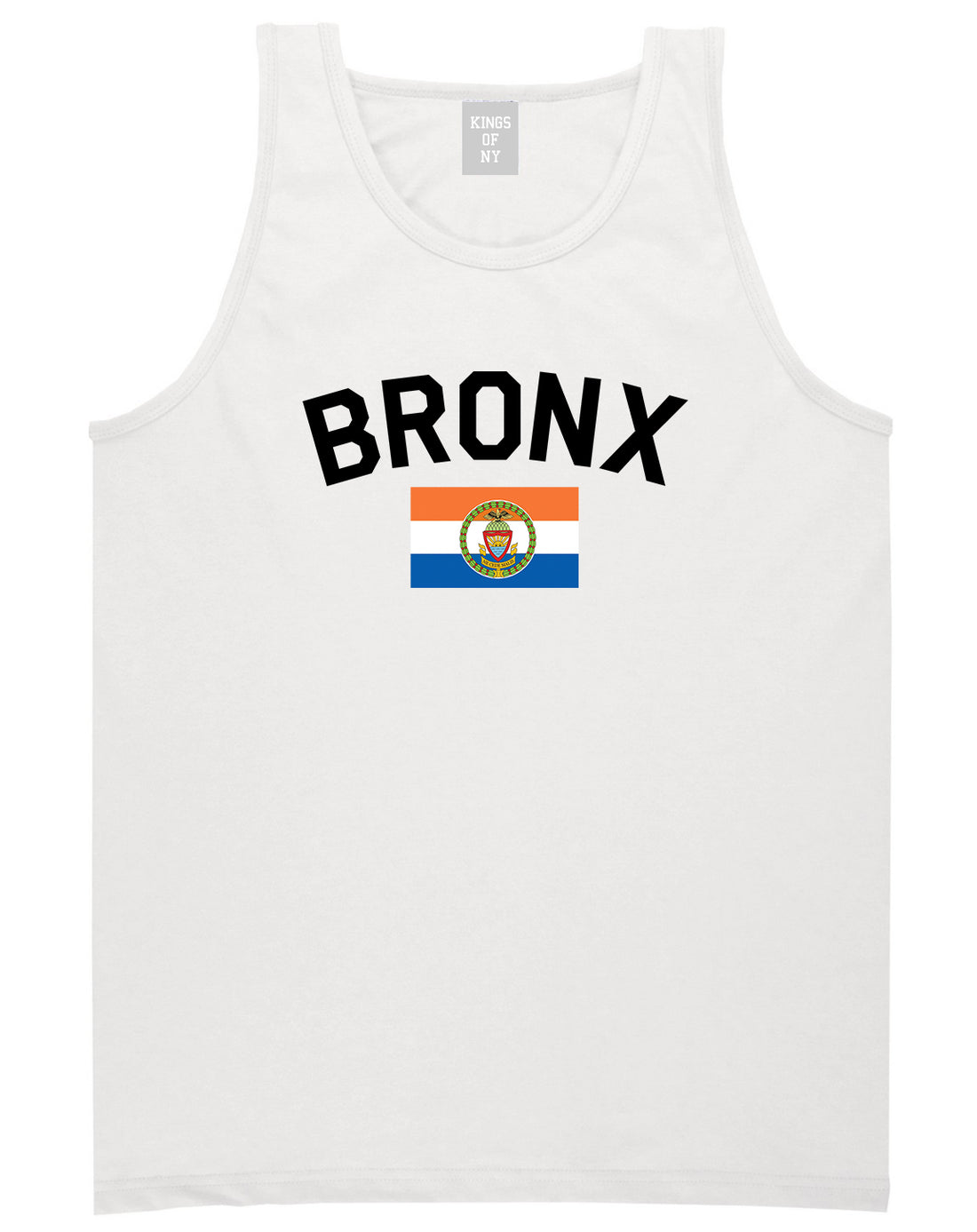 Bronx Flag Mens Tank Top Shirt White