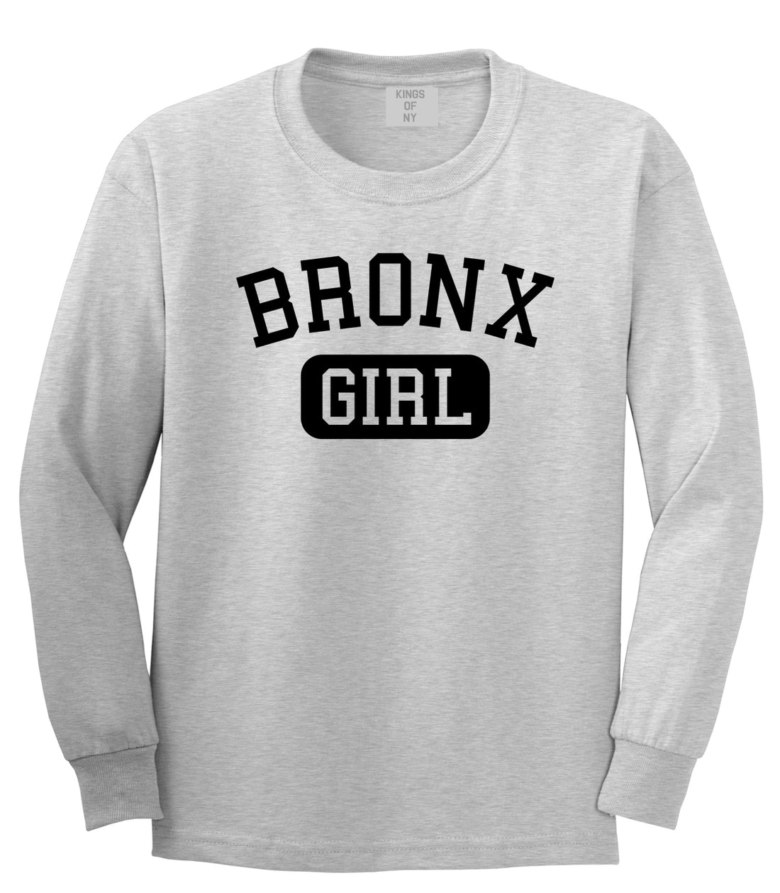 Bronx Girl New York Mens Long Sleeve T-Shirt Grey