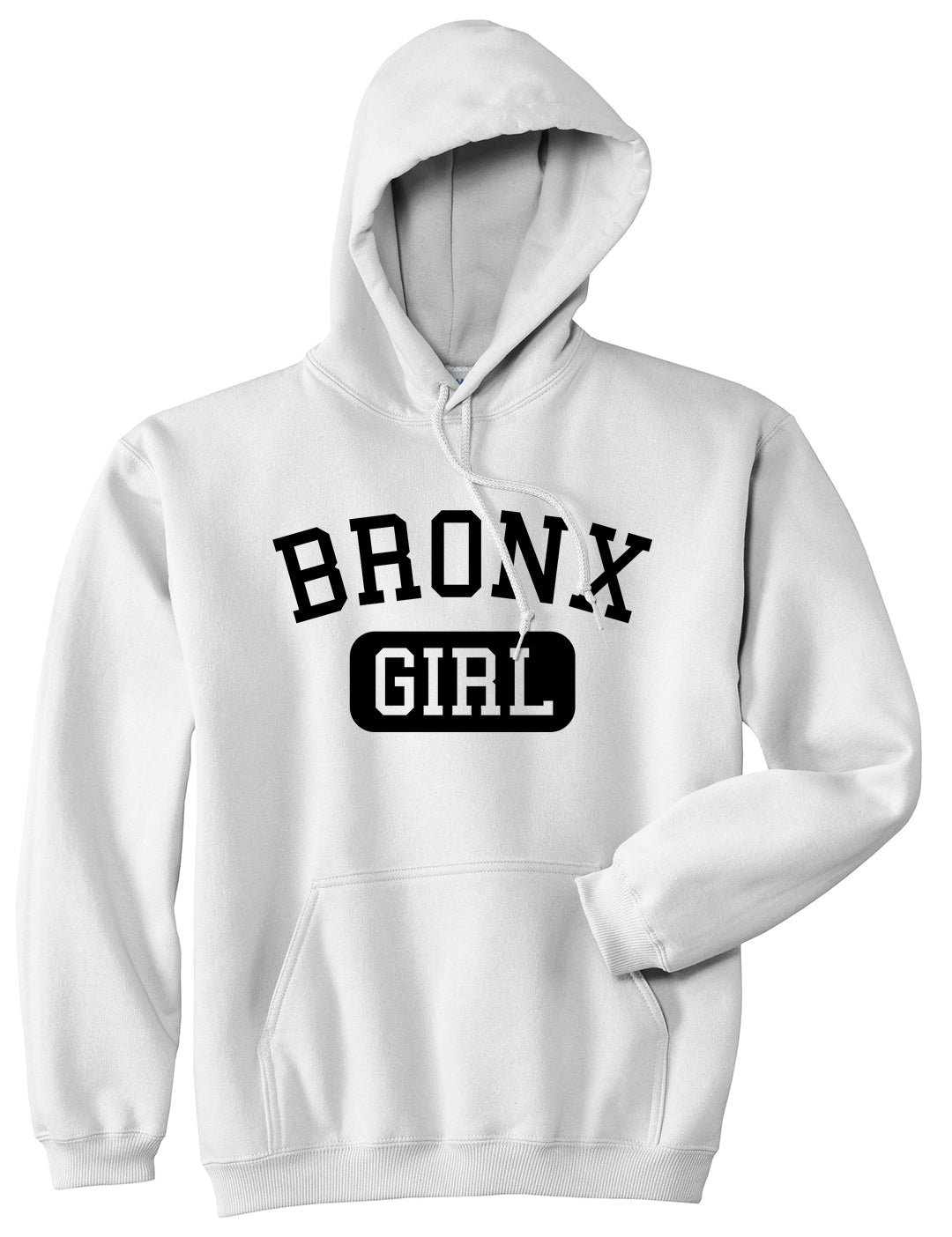 Bronx Girl New York Mens Pullover Hoodie White