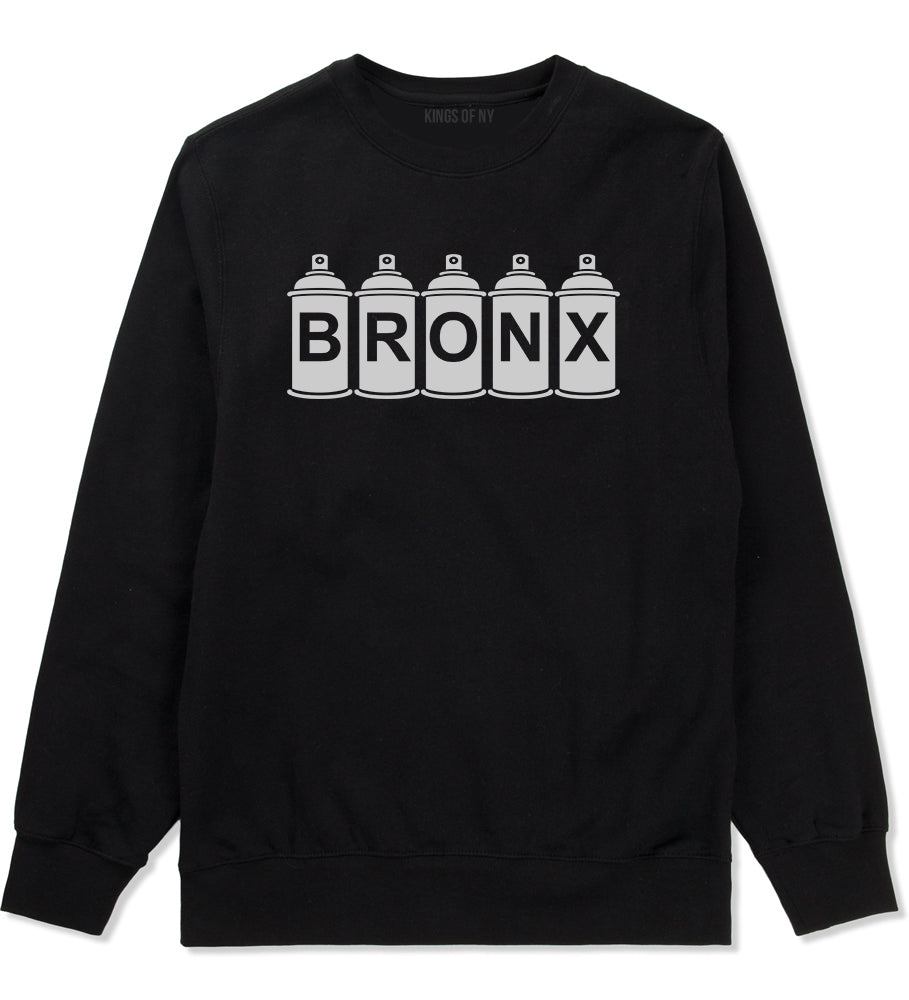 Bronx Graffiti Art Spray Can NY Mens Crewneck Sweatshirt Black