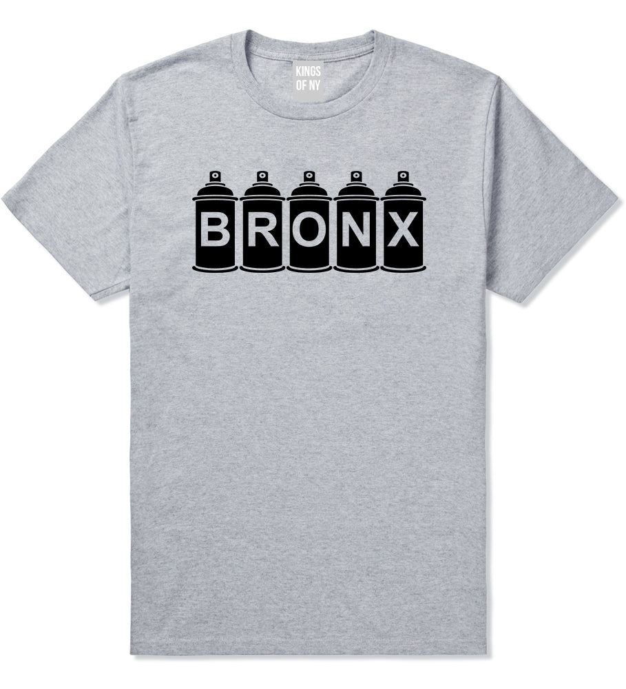 Bronx Graffiti Art Spray Can NY Mens T-Shirt Grey